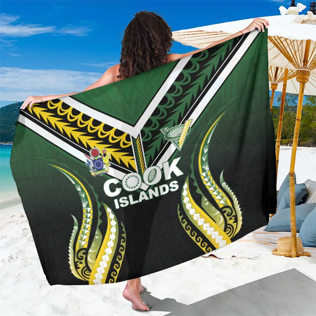 Black Polynesian Tribal Print Sarong Beach Wrap for Resort Hotel OEM Custom Pareo - main view