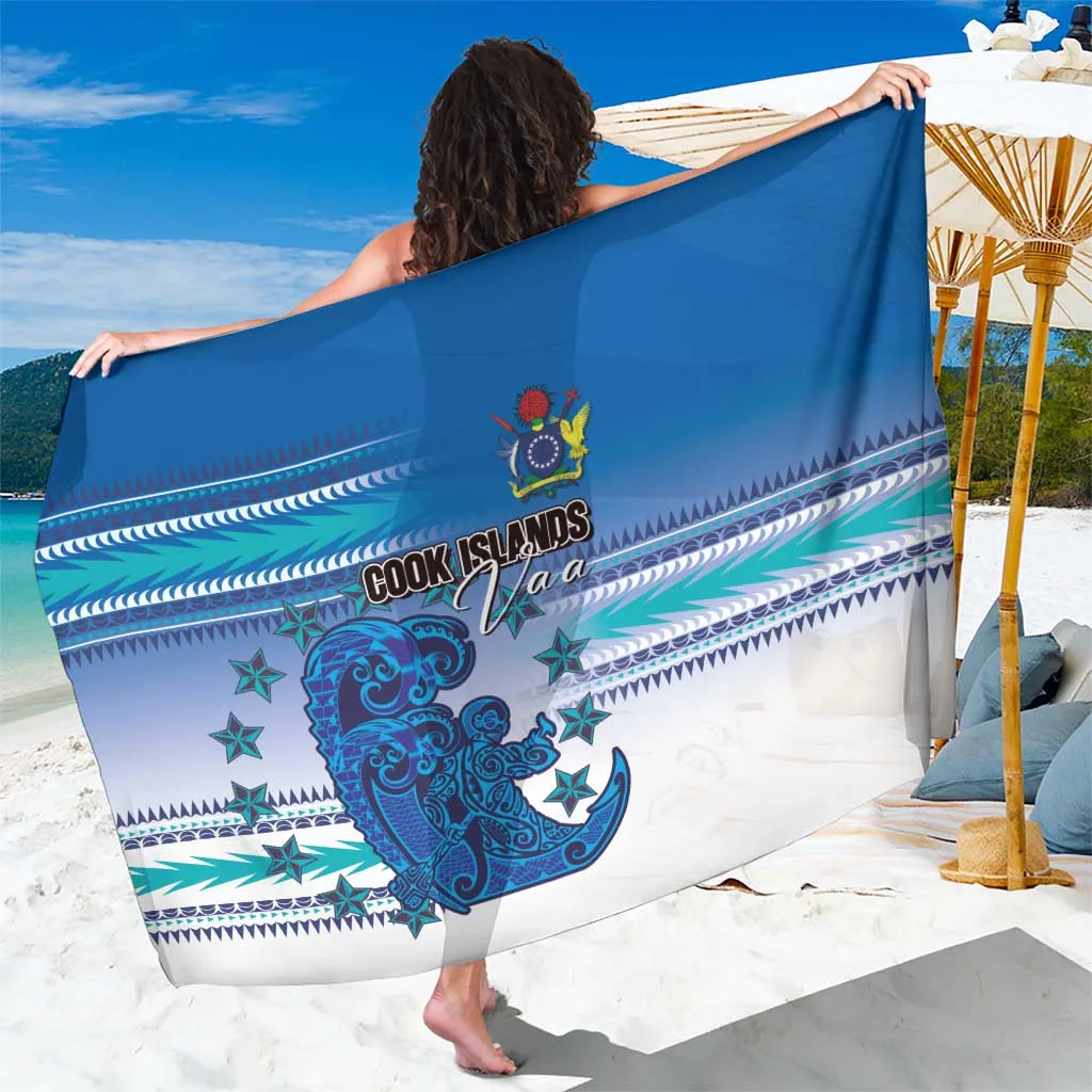 Cook Islands Vaa Race Sarong Te Tatau Tattoos Sporty Style Light Blue Color - main view