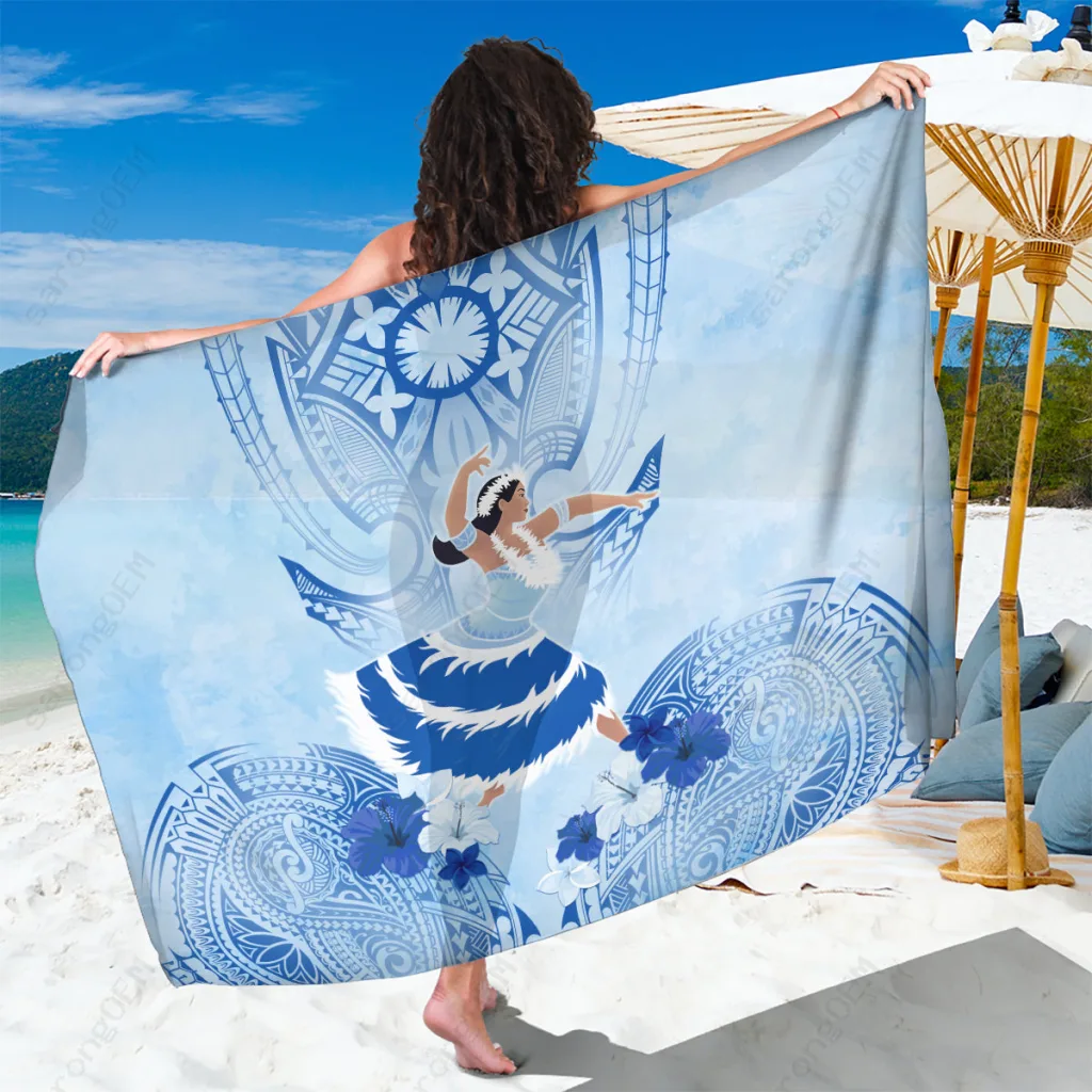 Polynesian Pattern Sarong Beach Wrap Pareo Island Resort Cover Up Wholesale - main view