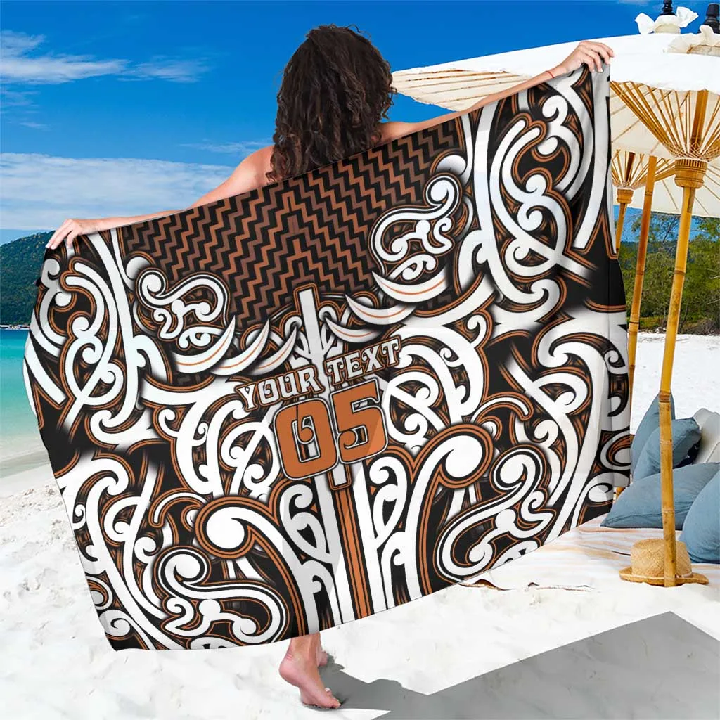 Black Tribal Maori Poutama Pattern Print Sarong Beach Wrap Polynesian Island Resort Pareo Custom OEM - main view