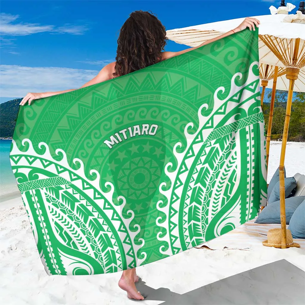Black Tribal Polynesian Tattoo Turtle Hibiscus Print Sarong Beach Wrap Pareo Custom OEM - main view
