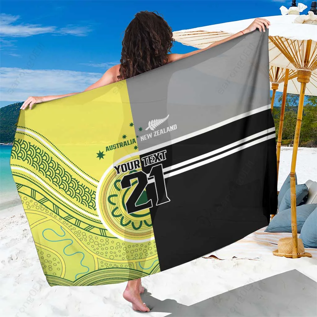 Custom Cricket Aunz Spirit Retro Sarong Viscose Print Beach Wrap Island Style Wholesale Pareo - main view