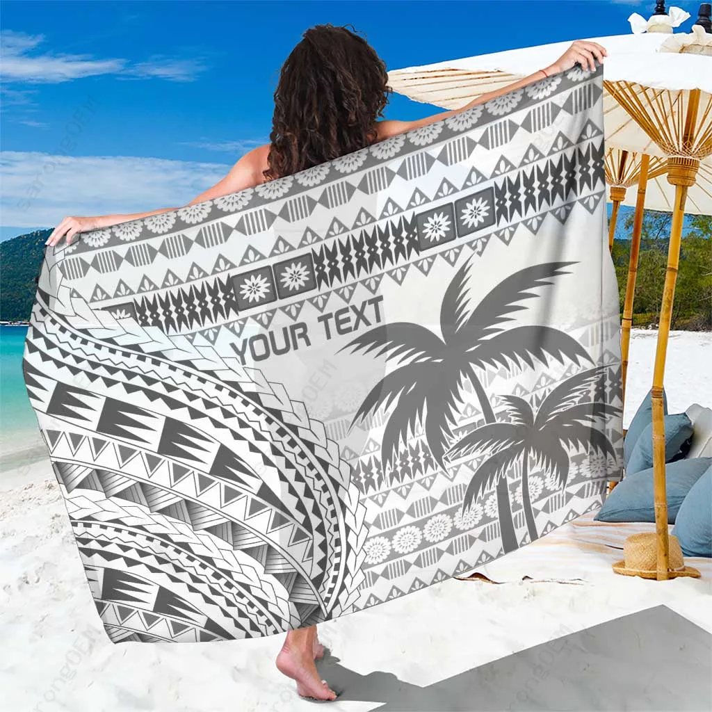 Brown Palm Tree Polynesian Print Sarong Fijian Tropical Beach Wrap Custom OEM Pareo - main view