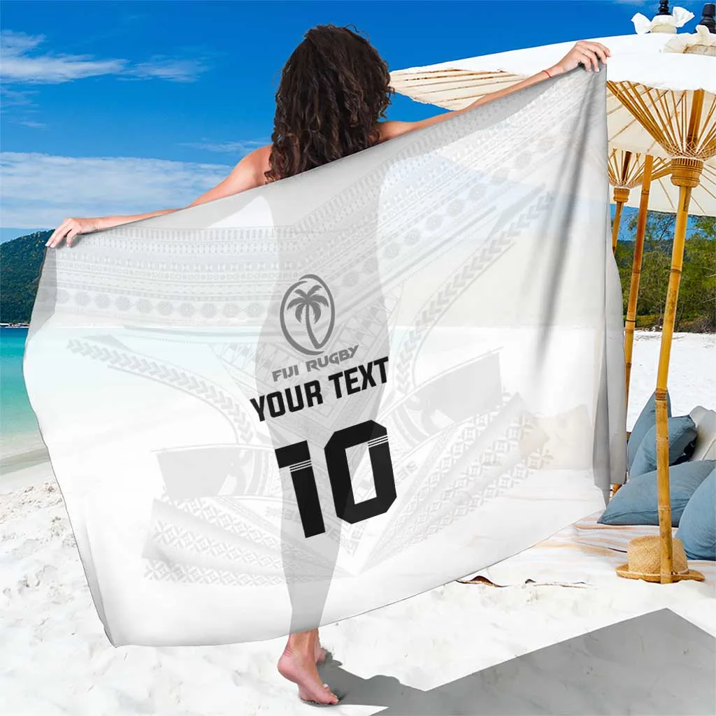 Black Tapa Tribal Rugby Motif Print Sarong Fiji Island Style Beach Wrap Pareo Wholesale Custom - main view