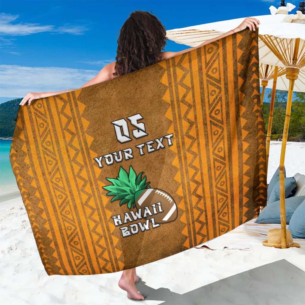 Custom Hawaii Honolulu Football Bowl Simple Style Viscose Sarong Beach Wrap Wholesale Pareo - main view