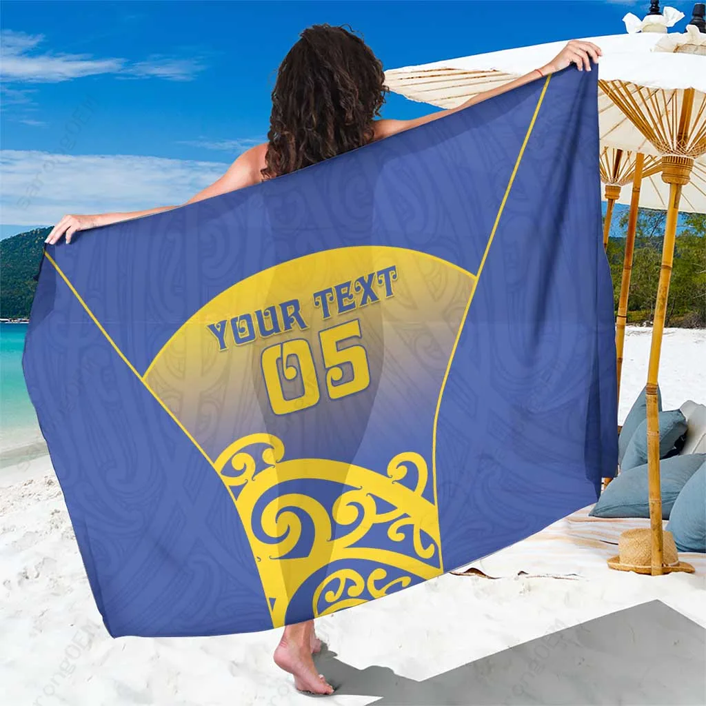 Custom Maori Koru Pattern Sarong Beach Wrap Polynesian Island Cover Up Wholesale Pareo - main view