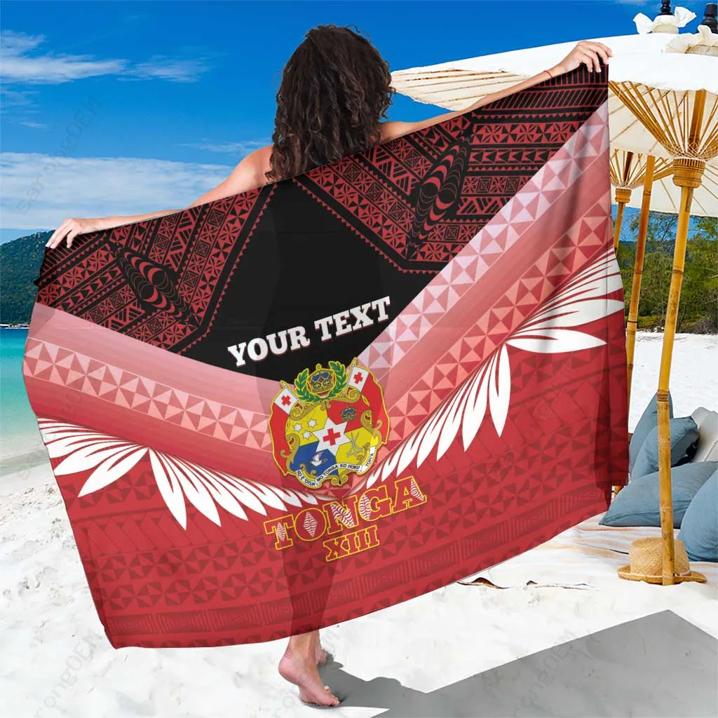 Custom Tongan Kupesi Ngatu Tribal Mandala Print Sarong Rayon Beach Wrap Polynesian Island Style Wholesale Pareo - main view