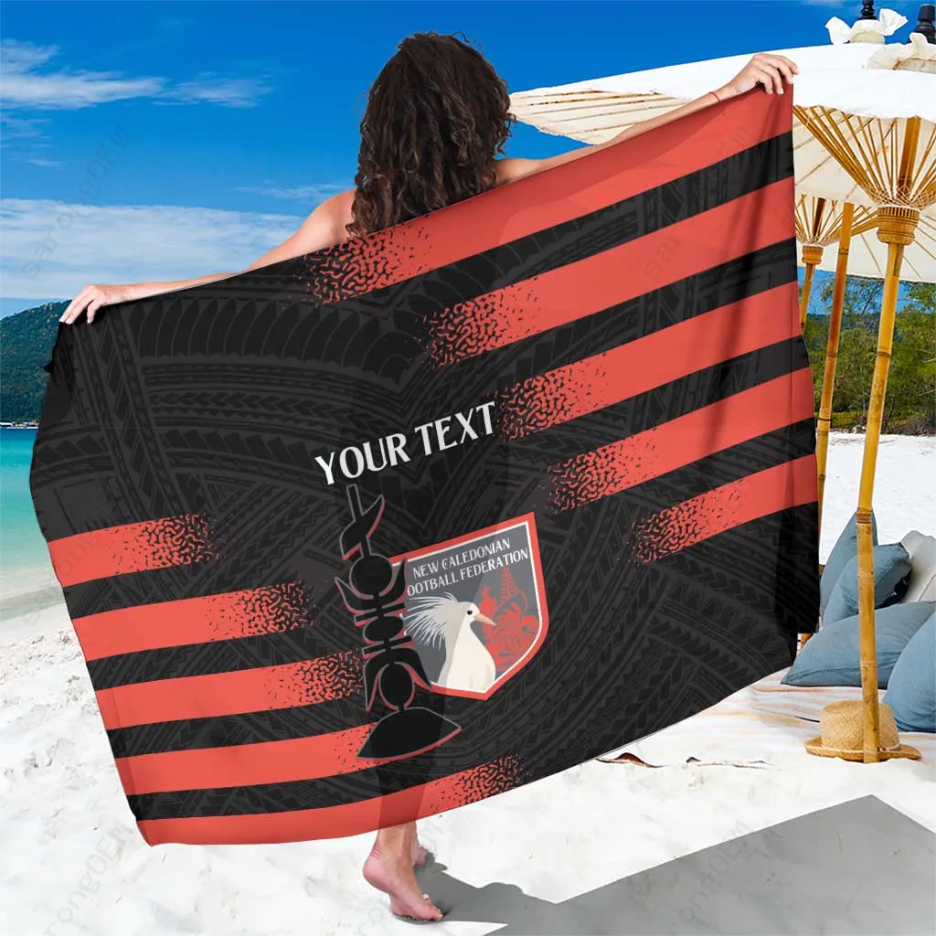 Navy Polynesian Football Print Sarong Custom New Caledonia Beach Wrap Pareo Wholesale - main view