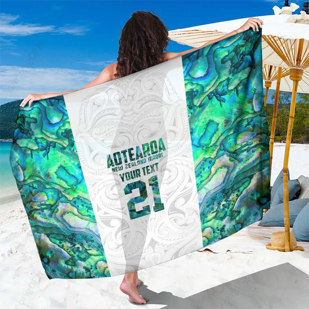 Green Maori Paua Shell Tribal Sarong Beach Wrap Custom New Zealand Pareo Island Cover Up - related