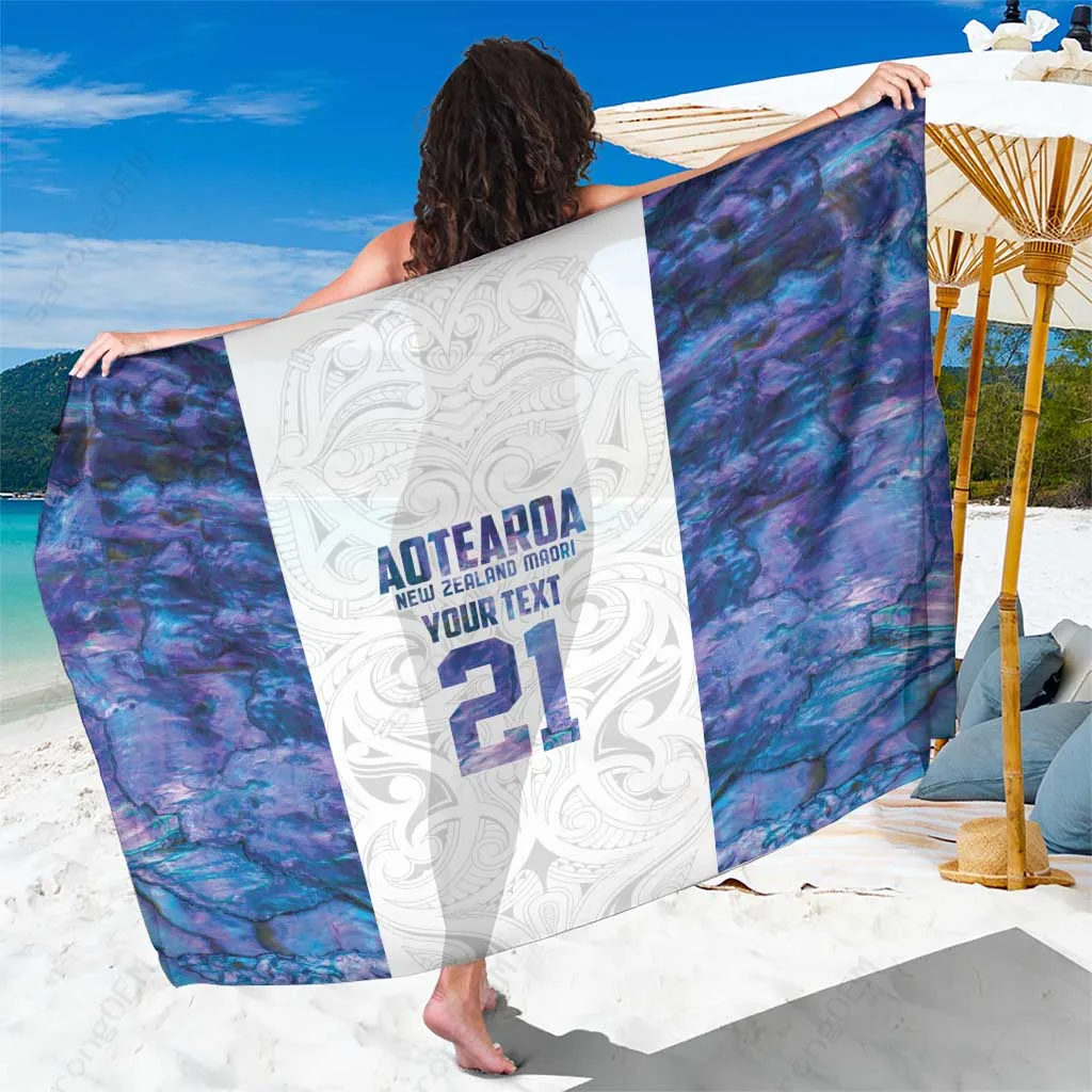 Purple Maori Paua Shell Indigenous Pattern Print Sarong South Pacific Beach Wrap Wholesale Custom Pareo - main view