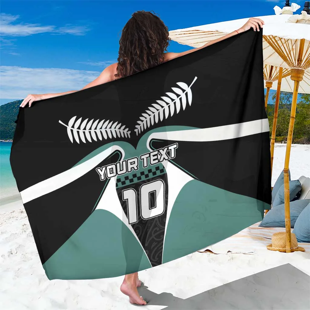 Black New Zealand Bicycle 2025 Print Sarong Custom Beach Wrap Polynesian Style Resort Cover Up Wholesale Pareo - main view