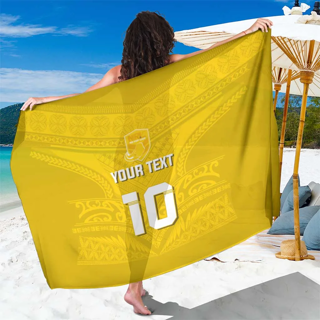 Black Tribal Hiapo Niue Rugby Motif Print Sarong Polynesian Sporty Beach Wrap Wholesale Pareo - main view