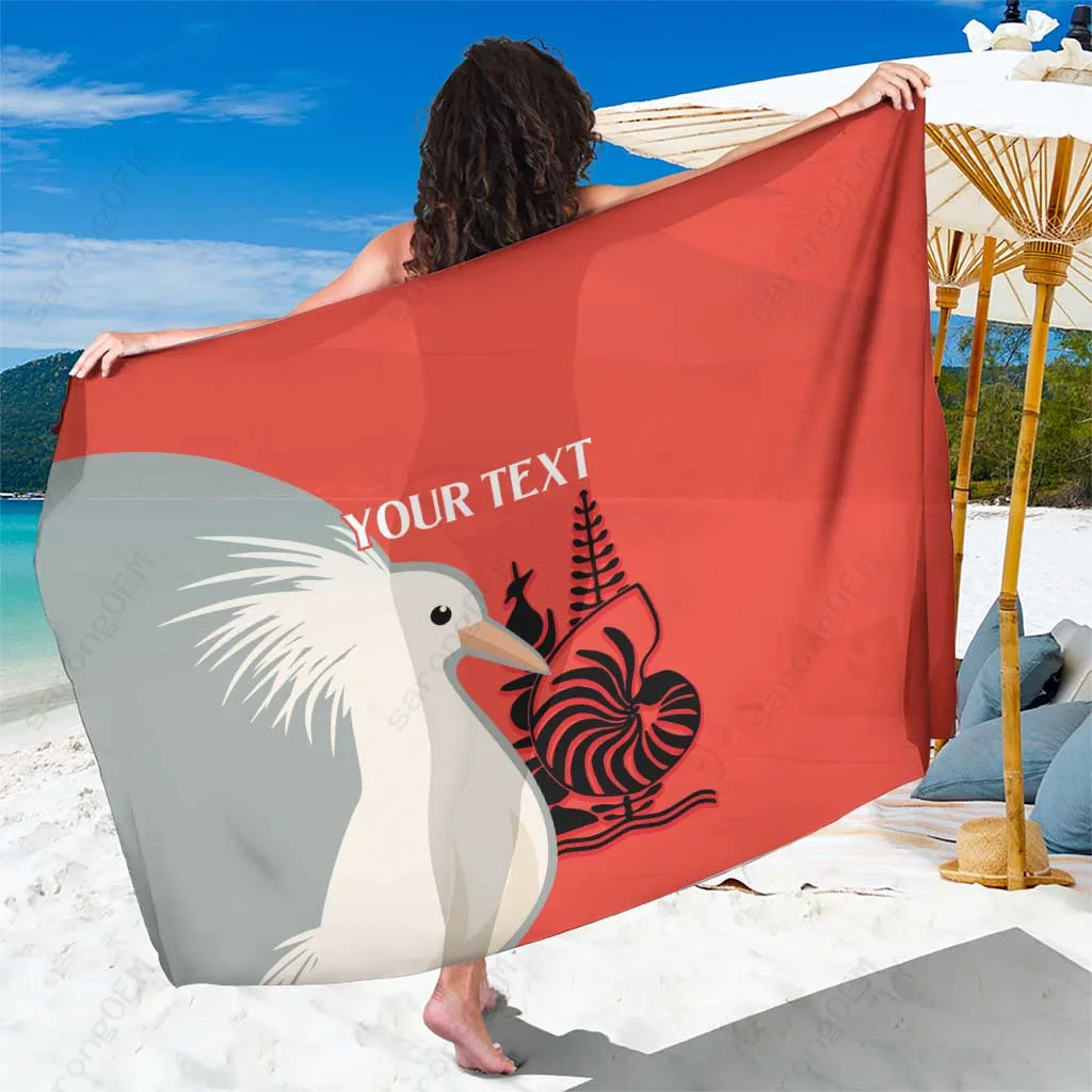 Navy Blue Custom Nouvelle Caledonie Football Sarong Allez Les Cagous Print Beach Wrap Polynesian Style OEM Pareo - related