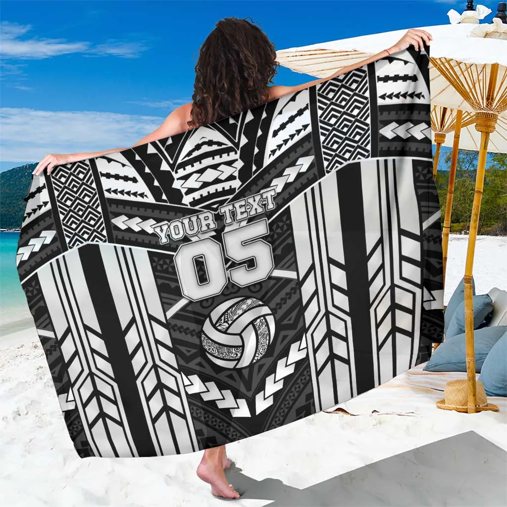 Black Gold Tribal Turtle Hibiscus Print Sarong Polynesian Beach Wrap Custom OEM Wholesale Pareo - main view
