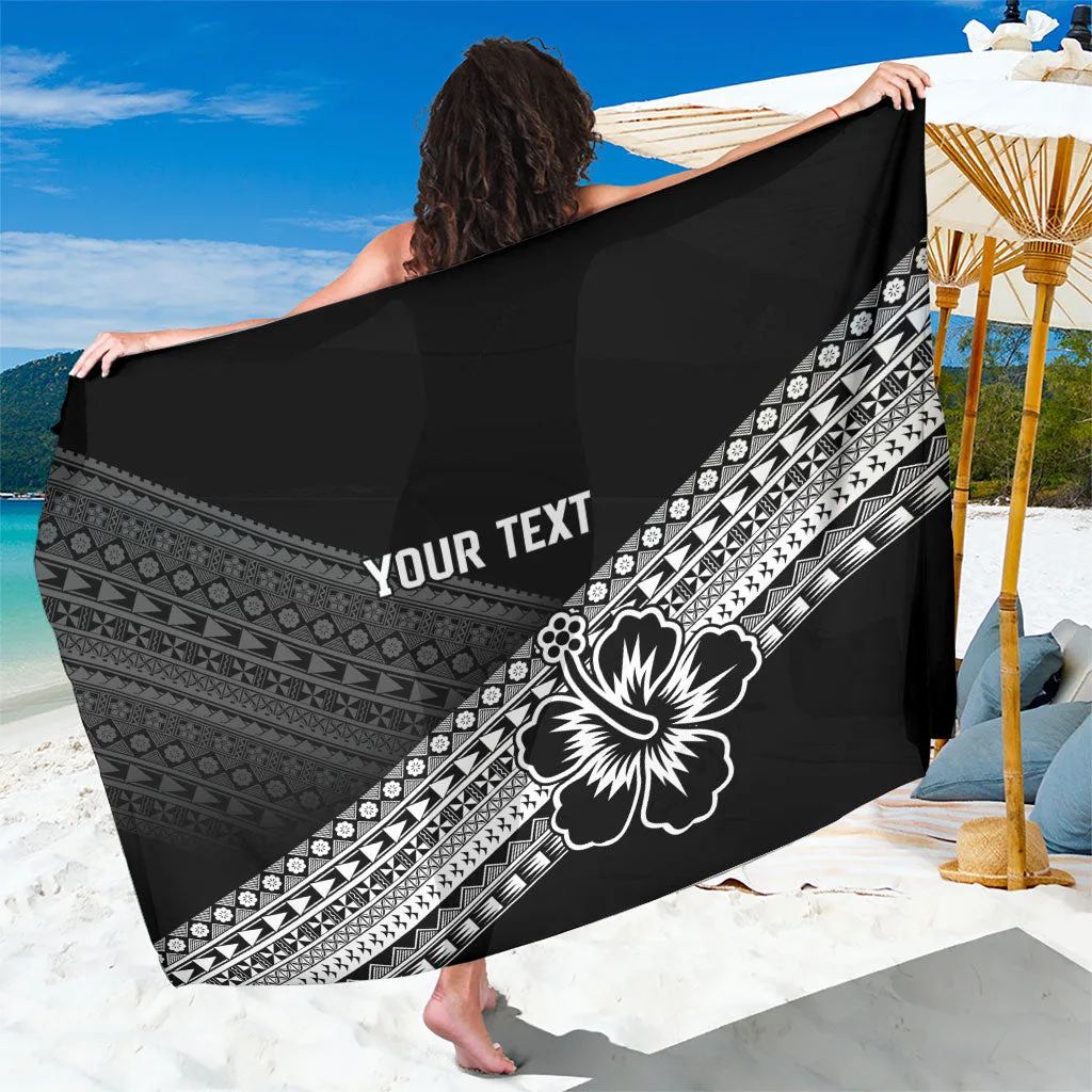 Red Fiji Traditional Masi Inspired Sarong with Hibiscus and Tribal Print Beach Wrap Wholesale Pareo - main view