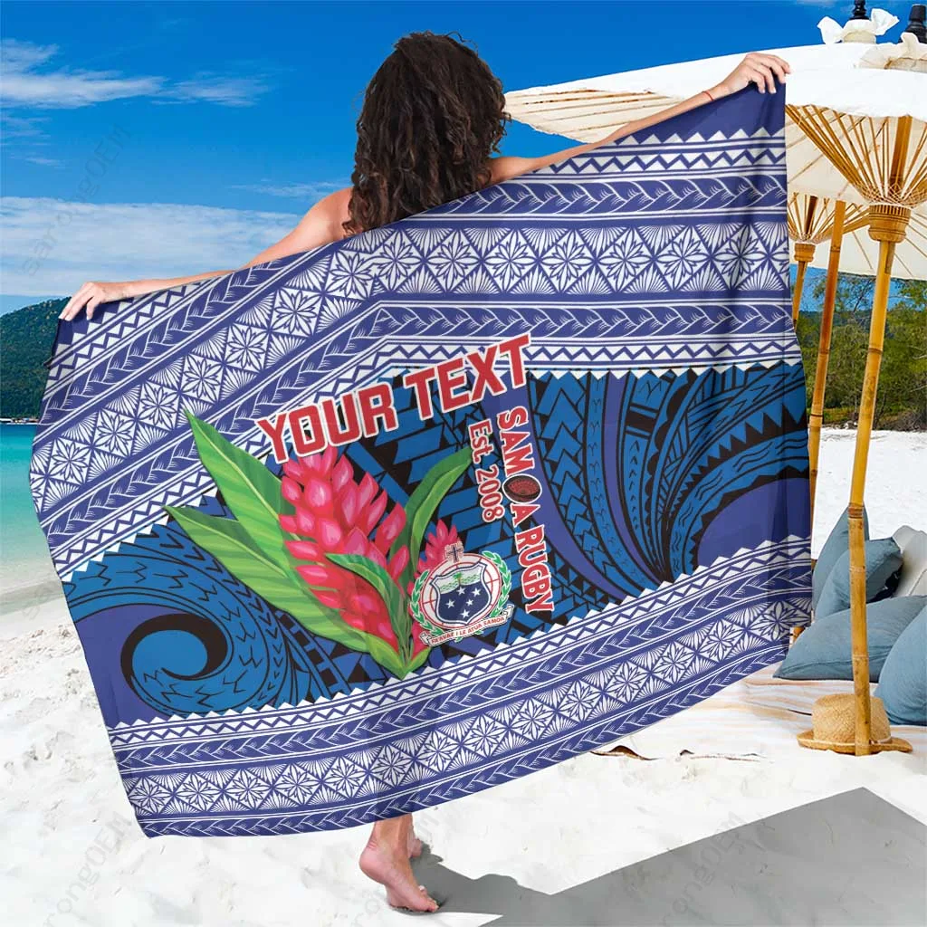 Gold Samoa Rugby Champion Tribal Print Sarong South Pacific Beach Wrap Pareo Wholesale Custom - main view