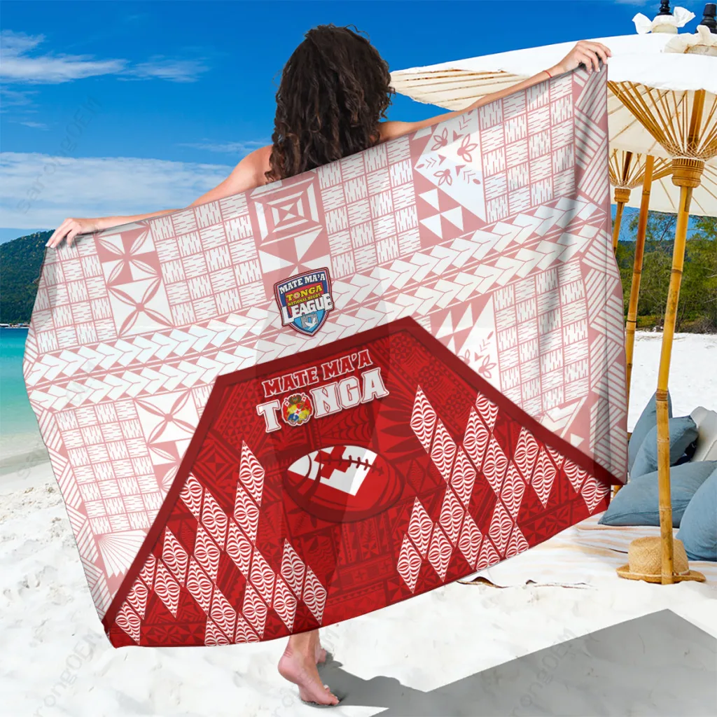 Deep Blue Gold Tribal Turtle Hibiscus Print Sarong Tonga Pacific Islands Beach Wrap Wholesale Pareo - main view