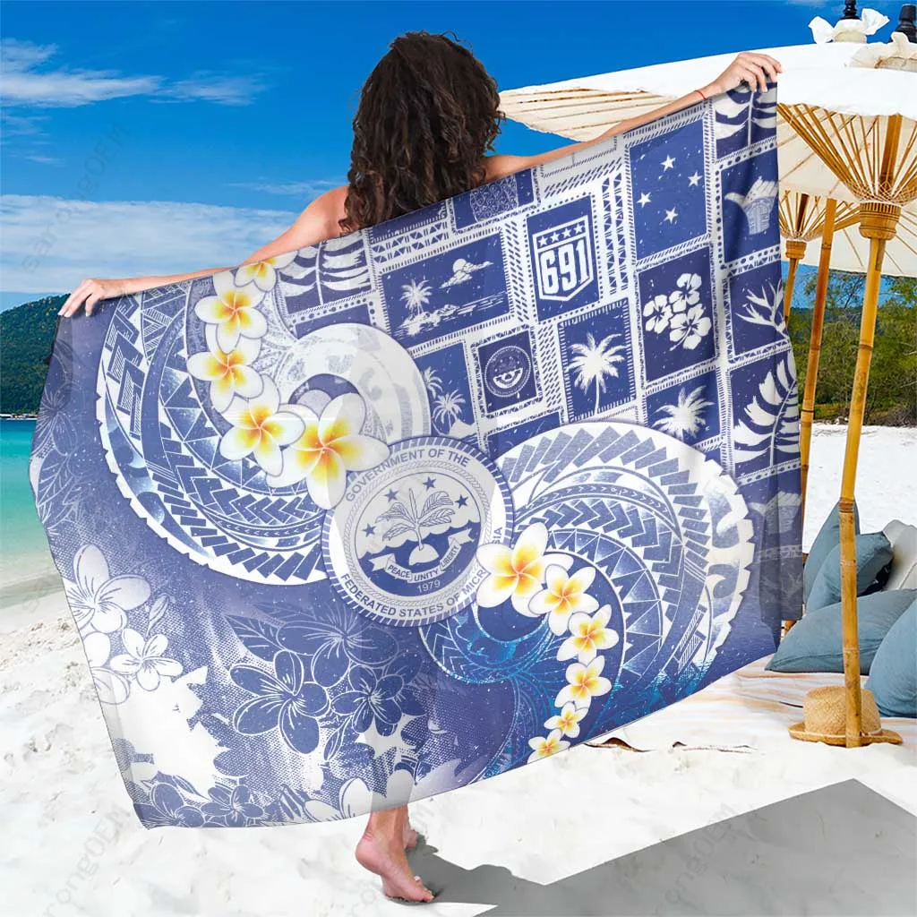 Red Christmas Tropical Print Sarong Polynesian Retro Style Beach Wrap Cover Up Wholesale Pareo - related