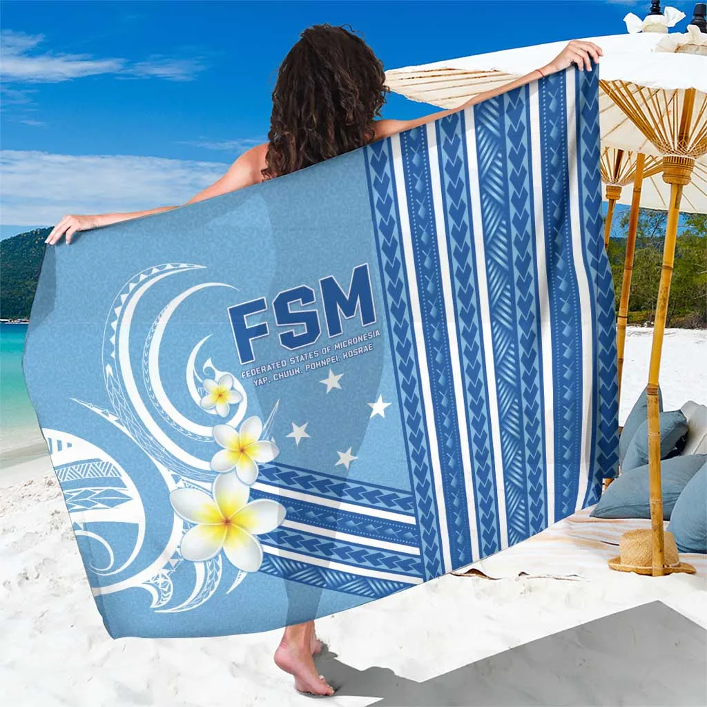 Happy 38th Independence Anniversary Micronesia Sarong Tropical Floral Print Beach Wrap Pareo Wholesale - main view
