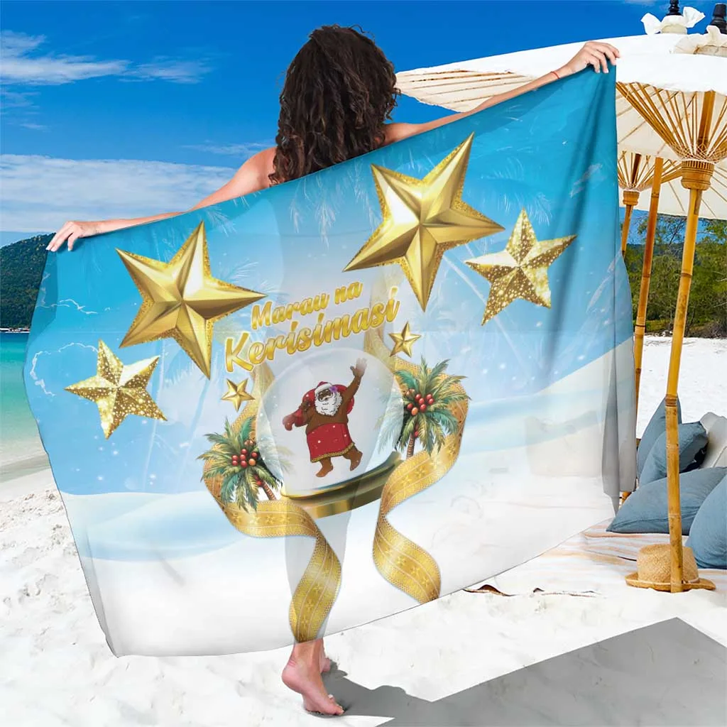 Fiji Christmas Sarong Snow Globe With Fijian Santa - main view