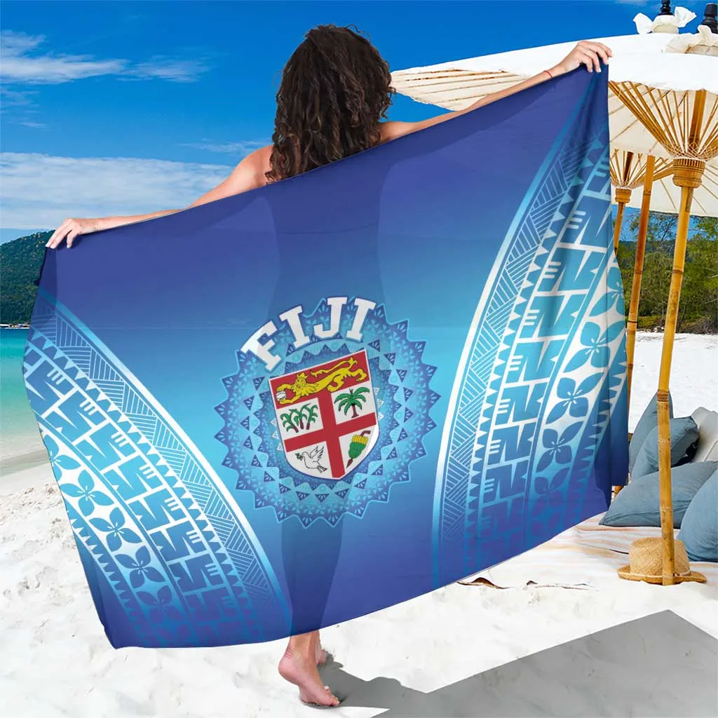 Black Fiji Football Tapa Pattern Print Sarong Fijian Tribal Beach Wrap Pareo for Resort Hotel Wholesale - main view