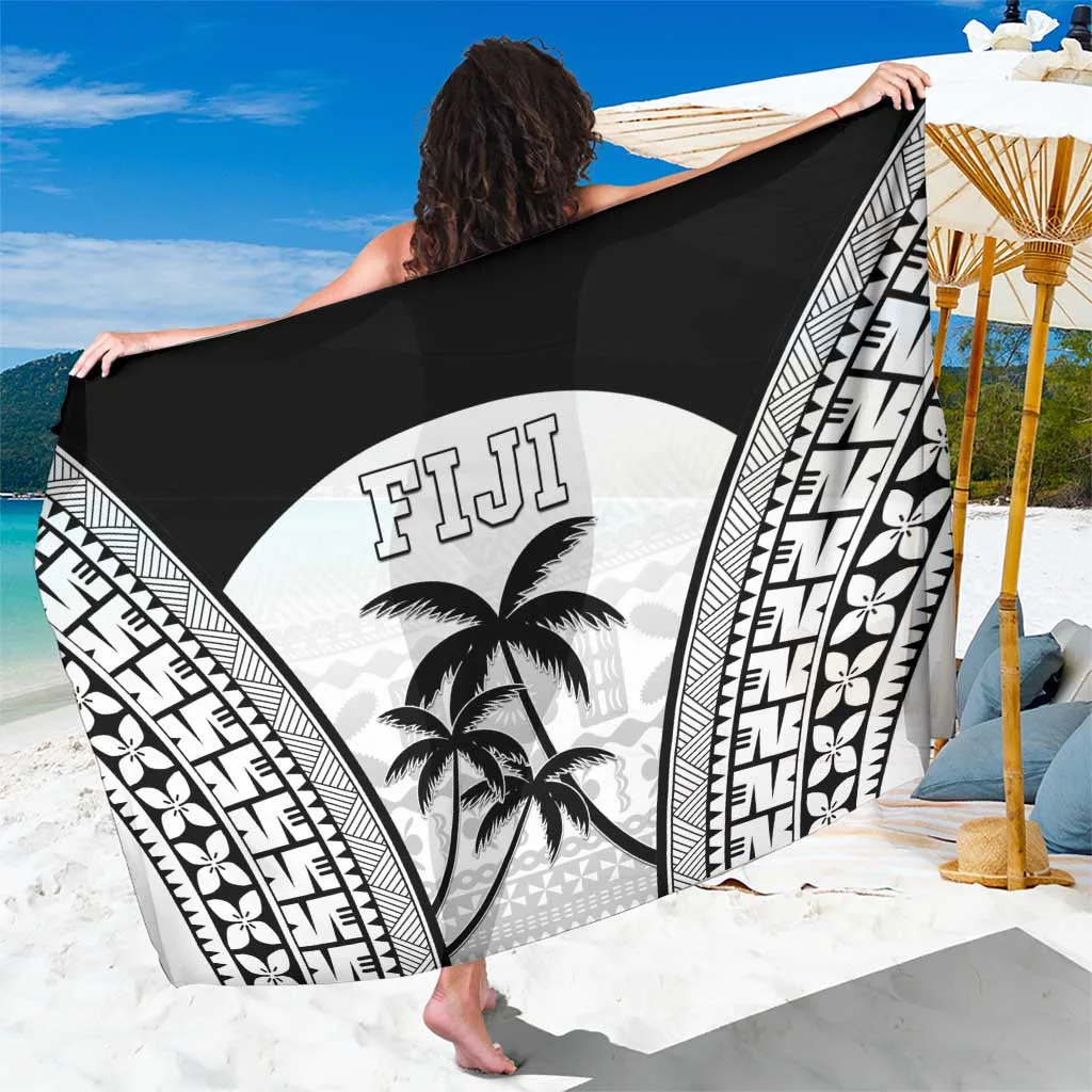 Black Fiji Tapa Football Print Sarong Sporty Style Beach Wrap Wholesale Pareo - main view