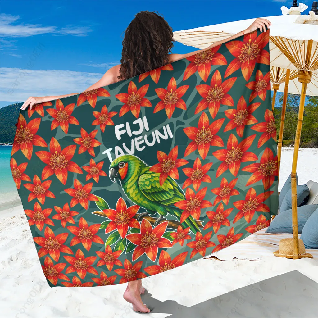 Tropical Floral Tribal Print Sarong Fiji Island Beach Wrap Pareo for Resort Hotel Wholesale - main view