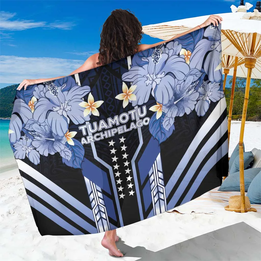 Deep Blue Polynesian Turtle Hibiscus Print Sarong South Pacific Island Resort Beach Wrap Wholesale Pareo - main view