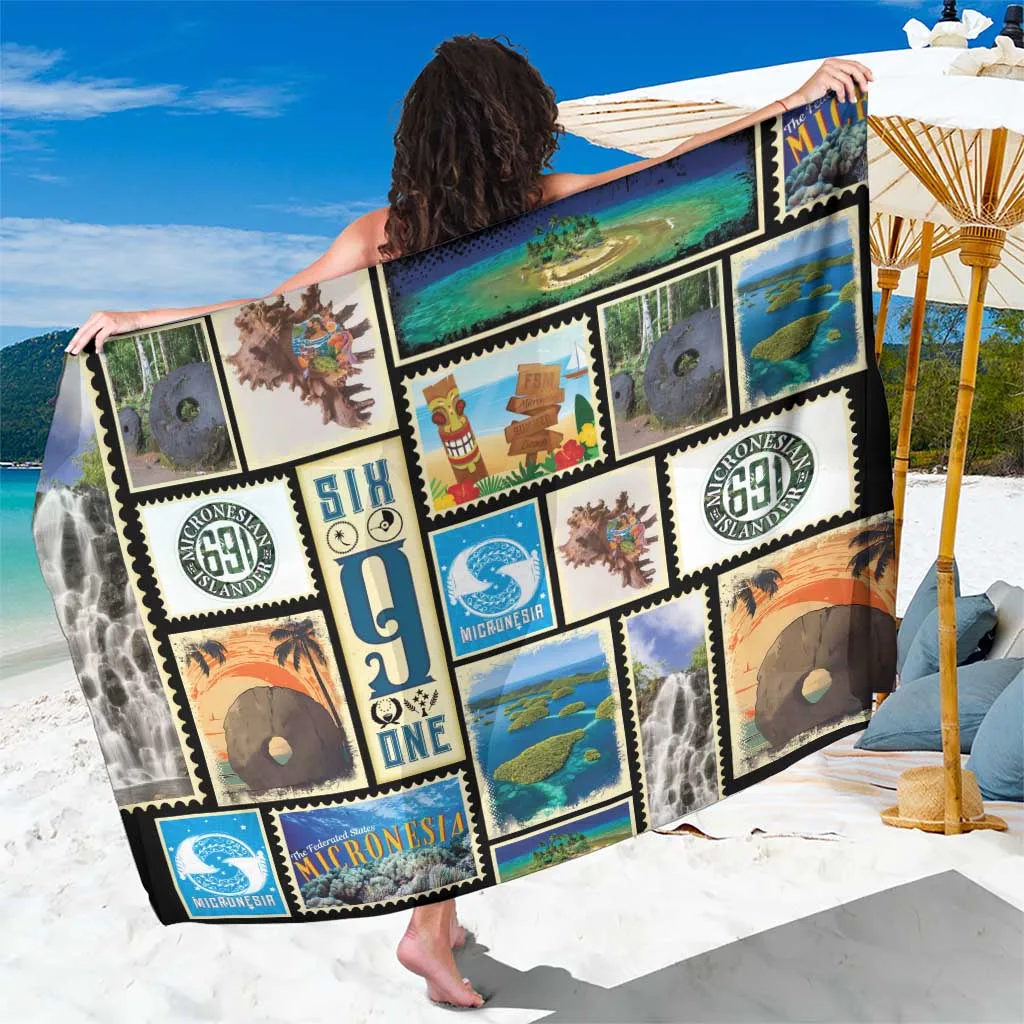 Multicolor Tropical Hibiscus Frangipani Tribal Print Sarong Polynesian Style Beach Wrap Cover Up Wholesale Pareo - main view