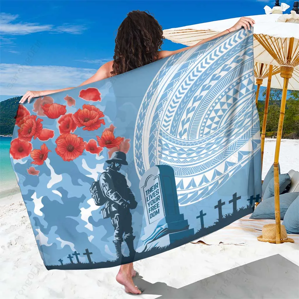 Army Green Camo Tribal Star Heart Print Sarong Veterans Day Memorial Beach Wrap Pareo Wholesale - main view
