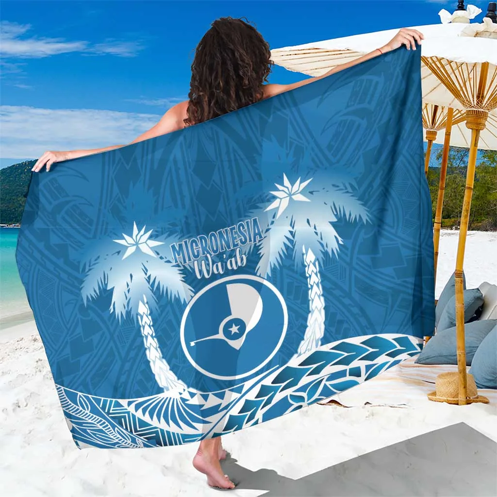 Beige Micronesia Flag Color Tribal Geometric Print Sarong South Pacific Island Beach Wrap Wholesale Pareo - main view