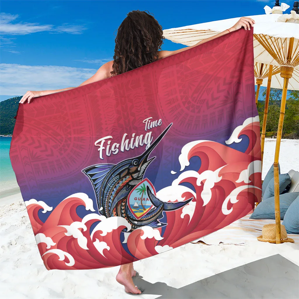 Blue Polynesian Tuna Fish Tribal Print Sarong Beach Wrap Island Resort Cover Up Wholesale Pareo - main view