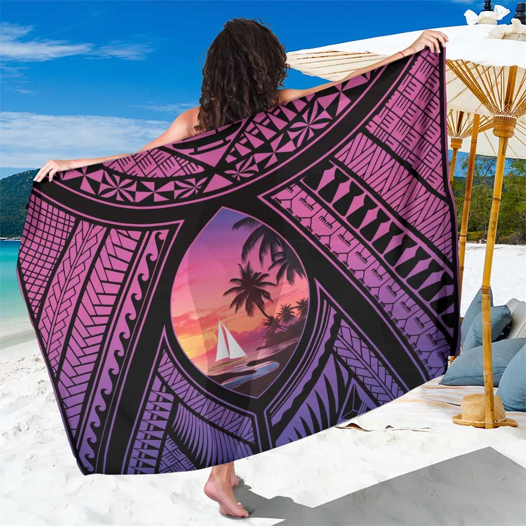 Orange Sunset Sun Palm Tree Tribal Print Sarong Hawaiian Tropical Beach Wrap Pareo Wholesale - related