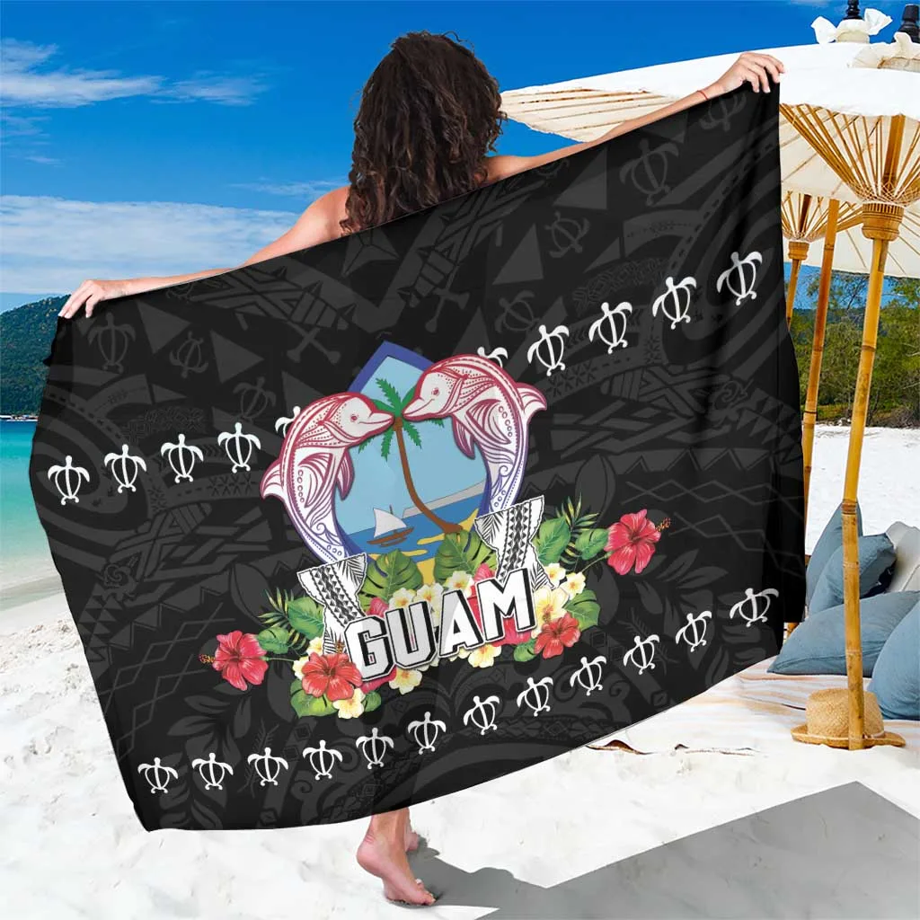 Black Tribal Dolphin Latte Stone Print Sarong Beach Wrap South Pacific Island Resort Pareo Wholesale - main view