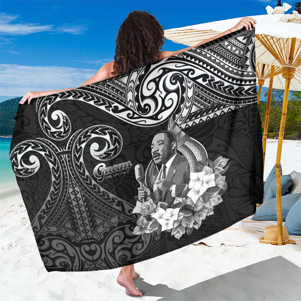 Cream White MLK Day Legacy Tribute Palm Frangipani Print Sarong South Pacific Island Beach Wrap Wholesale Pareo - main view