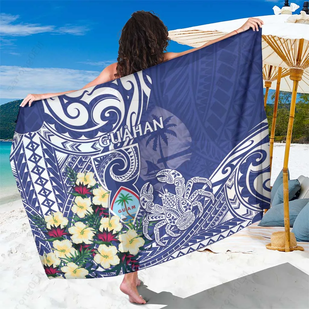 Cream White Coconut Crab Latte Stone Print Sarong Polynesian Beach Wrap Pareo Wholesale - main view