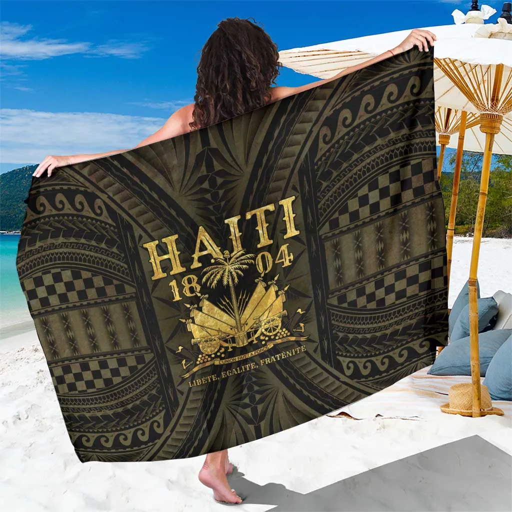 Gold Polynesian Tribal Print Sarong Beach Wrap Resort Hotel Poolside Cover Up Wholesale Pareo - main view