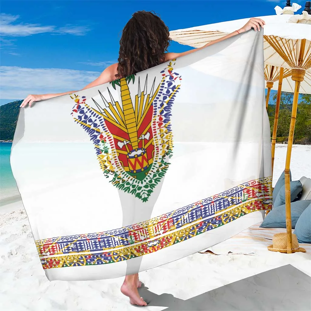 White Haiti Flag Traditional Dashiki Print Sarong South Pacific Island Beach Wrap Wholesale Pareo - main view