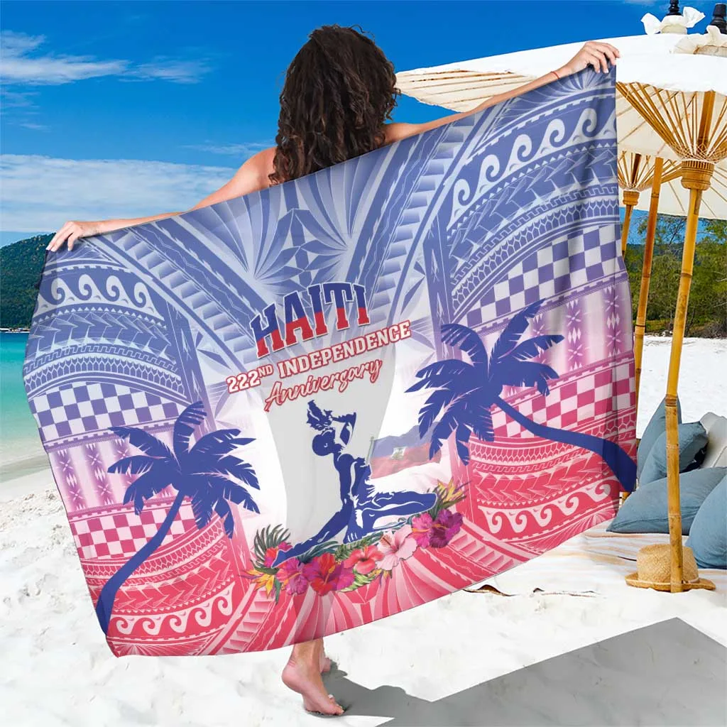 Black Polynesian Tribal Turtle Hibiscus Print Sarong Beach Wrap Resort Cover Up Wholesale Pareo - main view