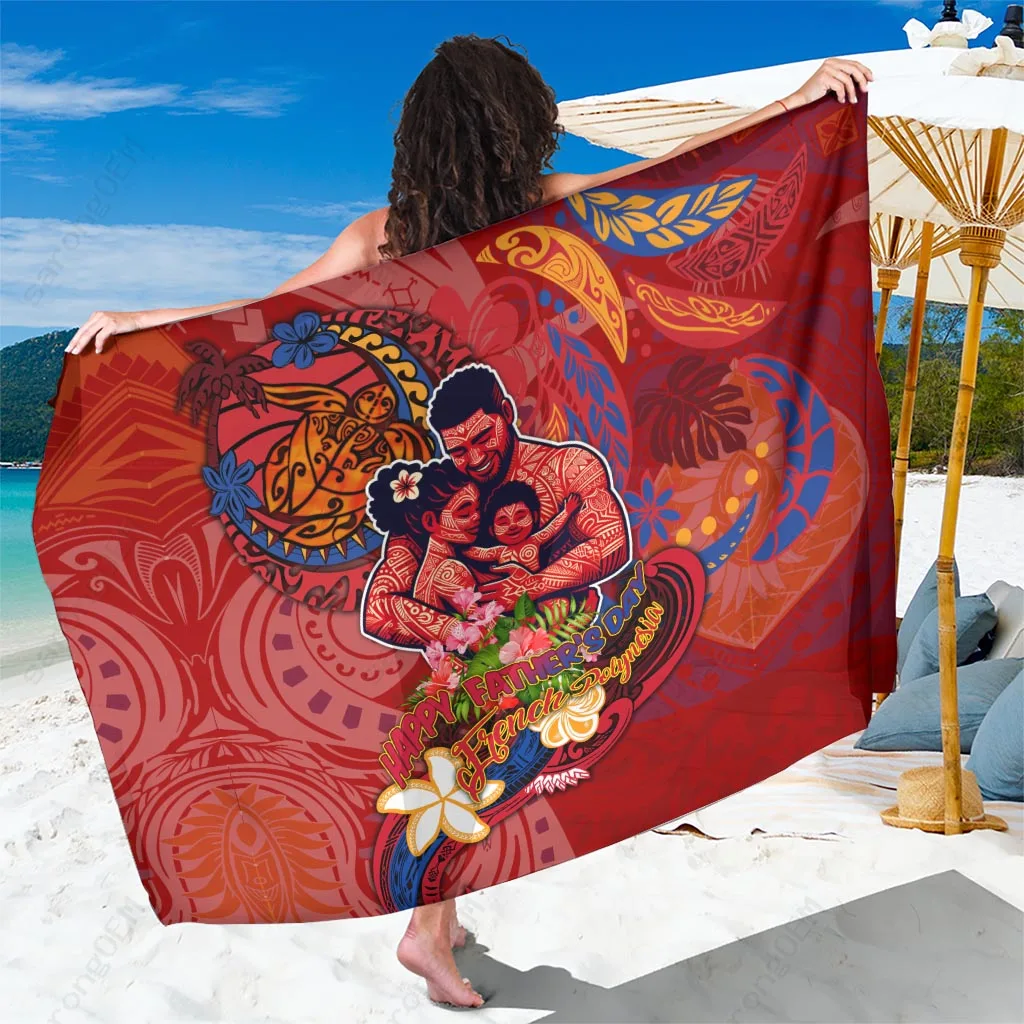 Blue Turtle Hibiscus Floral Print Sarong Polynesian Beach Wrap Resort Cover Up Wholesale Pareo - main view