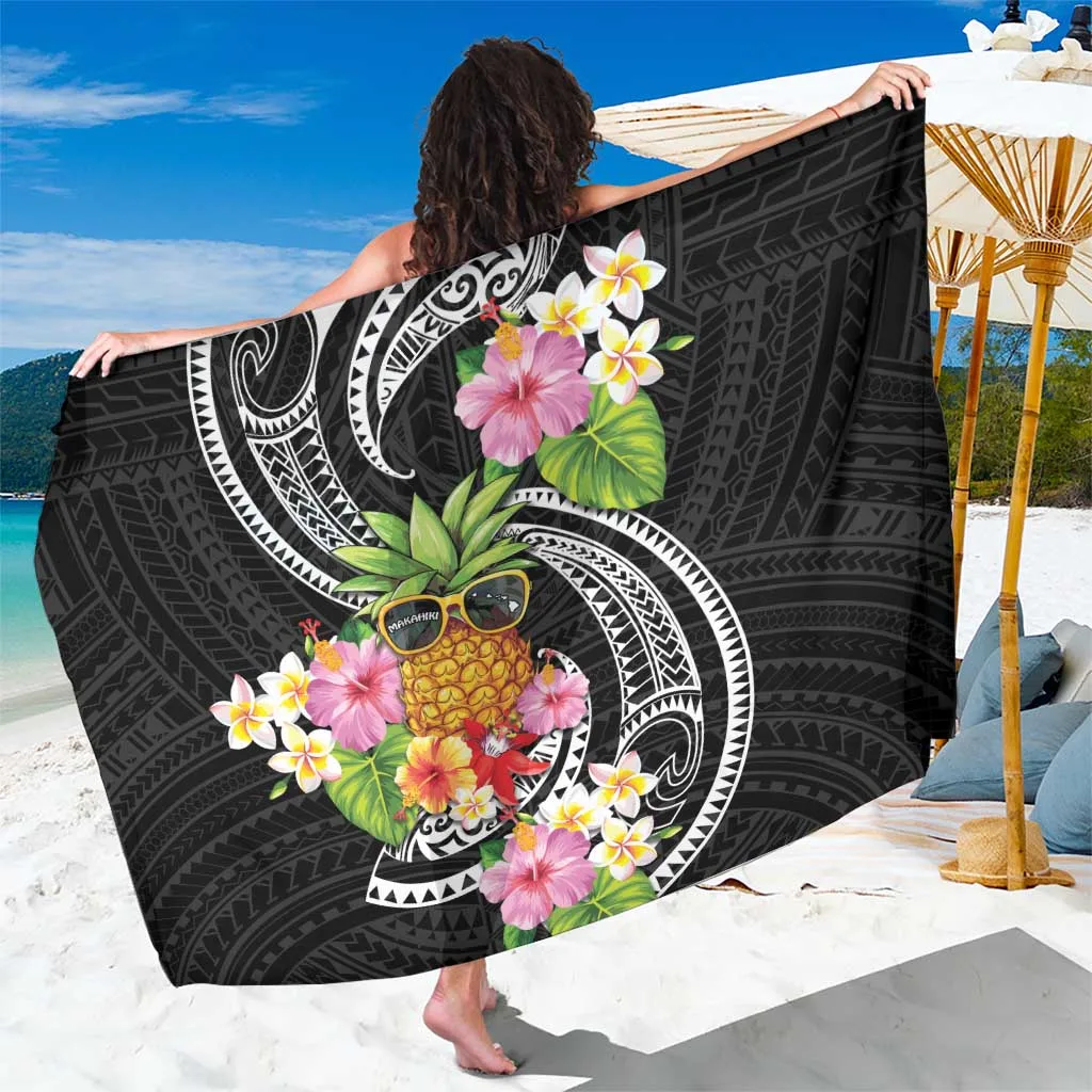 Yellow Pineapple Tropical Print Sarong Hawaiian Vibe Beach Wrap Resort Cover Up Wholesale Pareo - main view