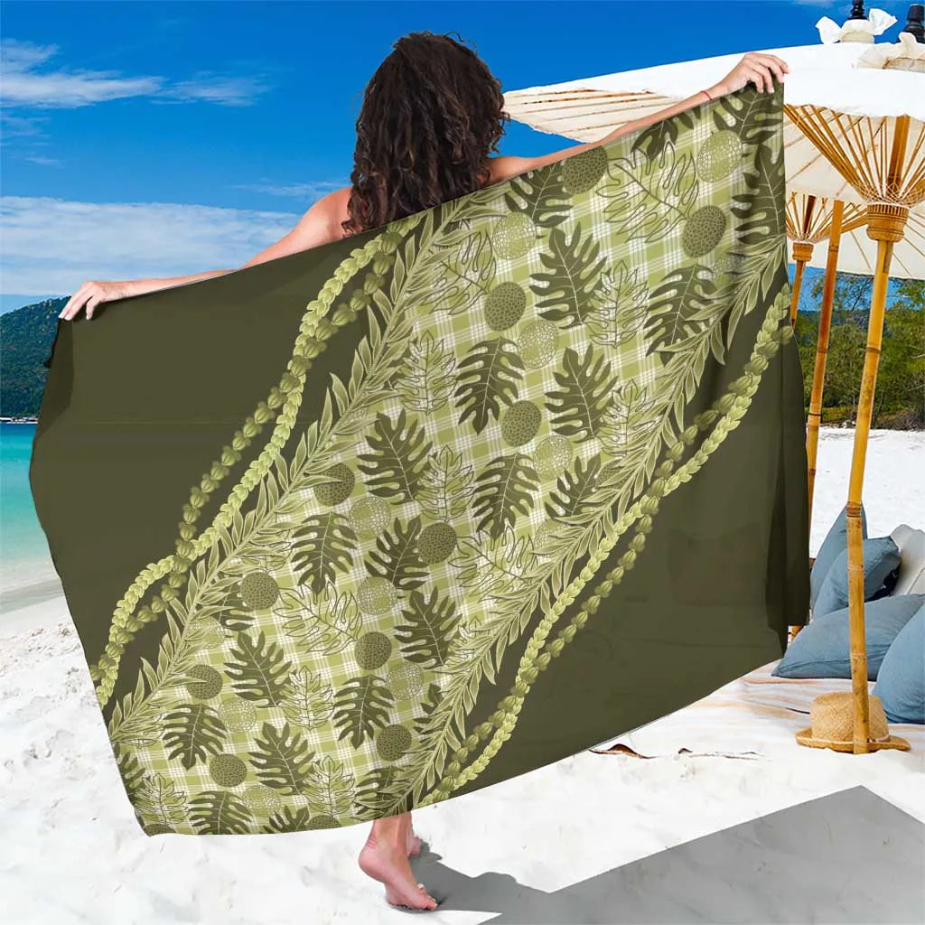 Hawaii Breadfruit Palaka Omaomao Maile Lei Print Sarong Tropical Island Beach Wrap Wholesale Pareo - related