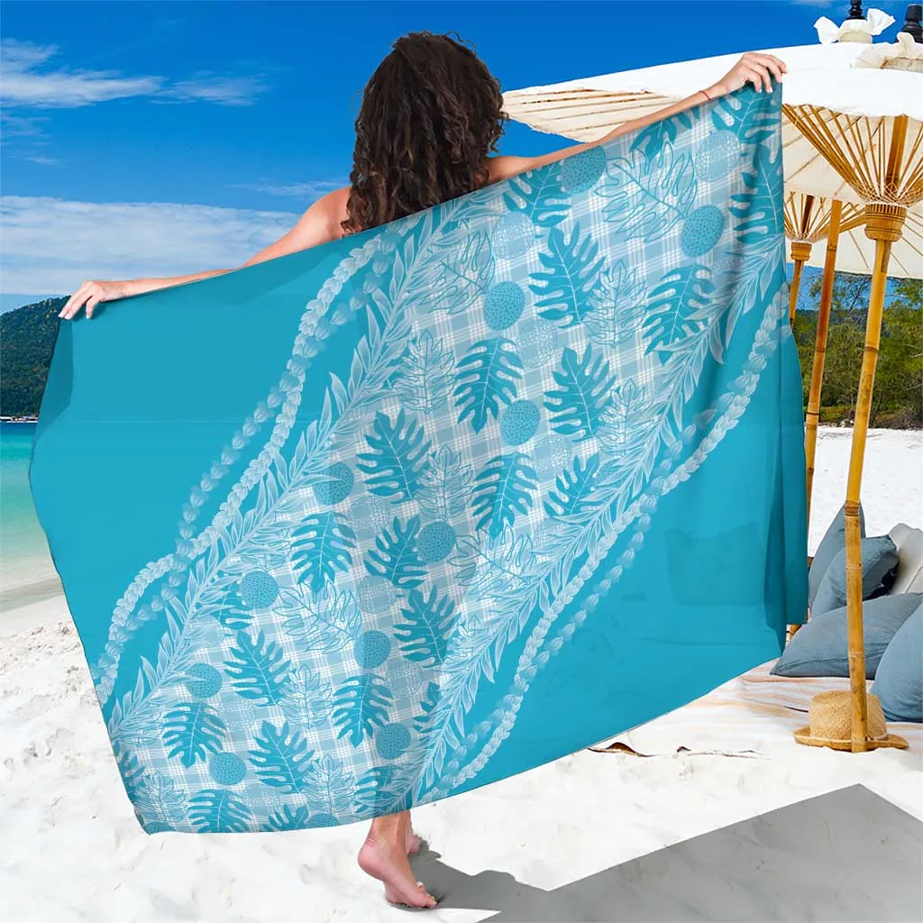 Hawaii Breadfruit Palaka Sarong Polu Maile Lei Tropical Beach Wrap Pareo Wholesale - main view