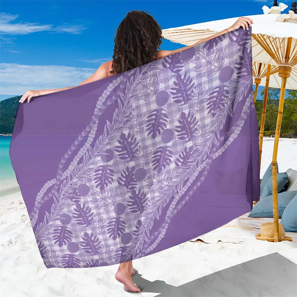Cream Breadfruit Palaka Sarong Hawaii Tribal Print Beach Wrap Cover Up Wholesale Pareo - main view