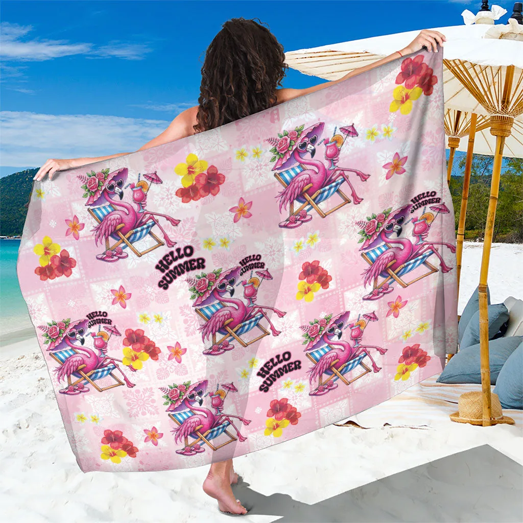 Hawaii Flamingo Hello Summer Sarong Hawaiian Quilt Pattern - main view