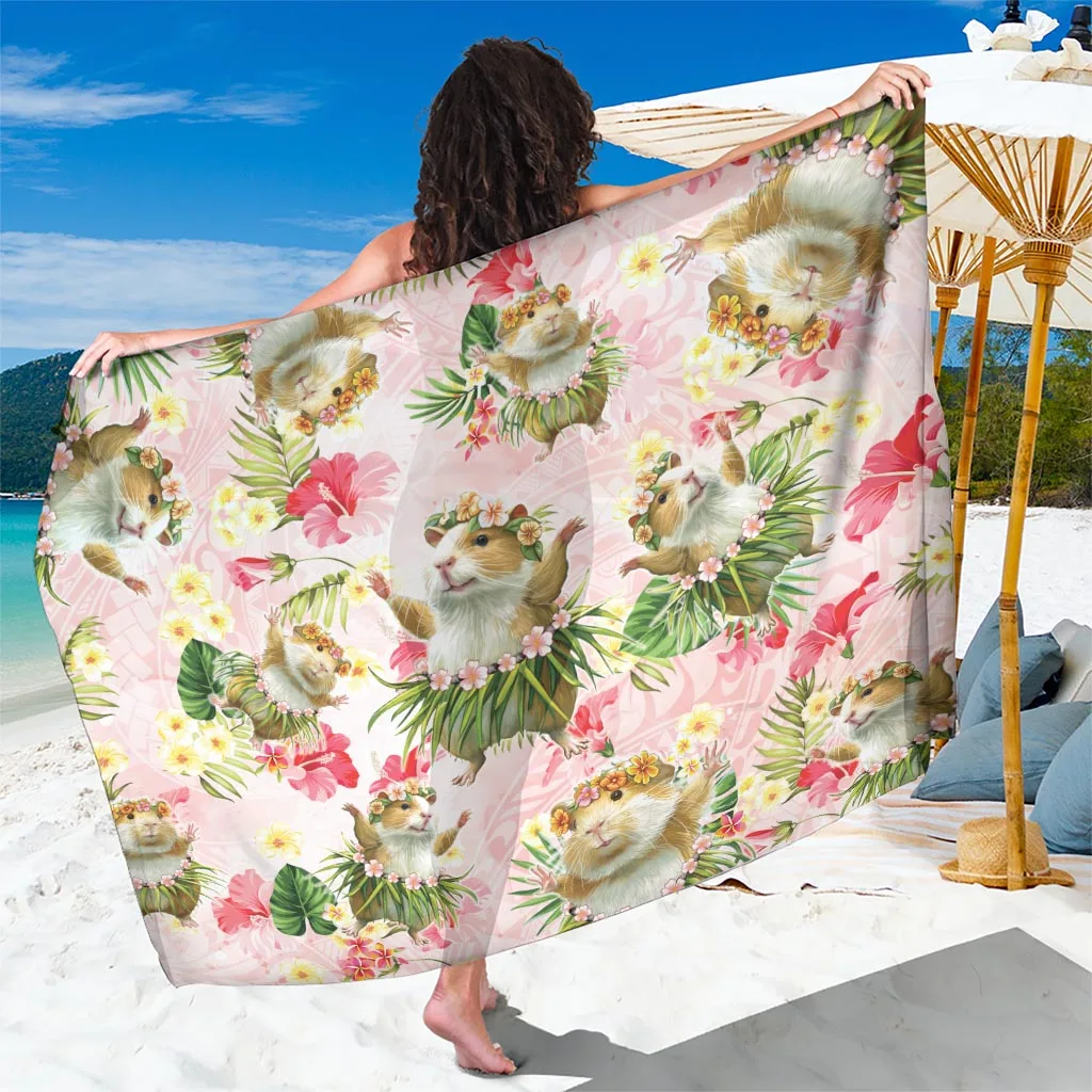 Colorful Tropical Hibiscus Palm Print Sarong Hawaii Style Beach Wrap Wholesale Pareo - main view
