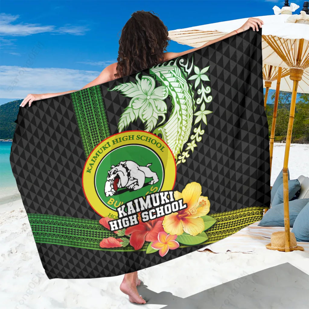 Hawaiian Hibiscus Tribal Print Sarong Beach Wrap Pareo Cover Up Rayon Wholesale - main view
