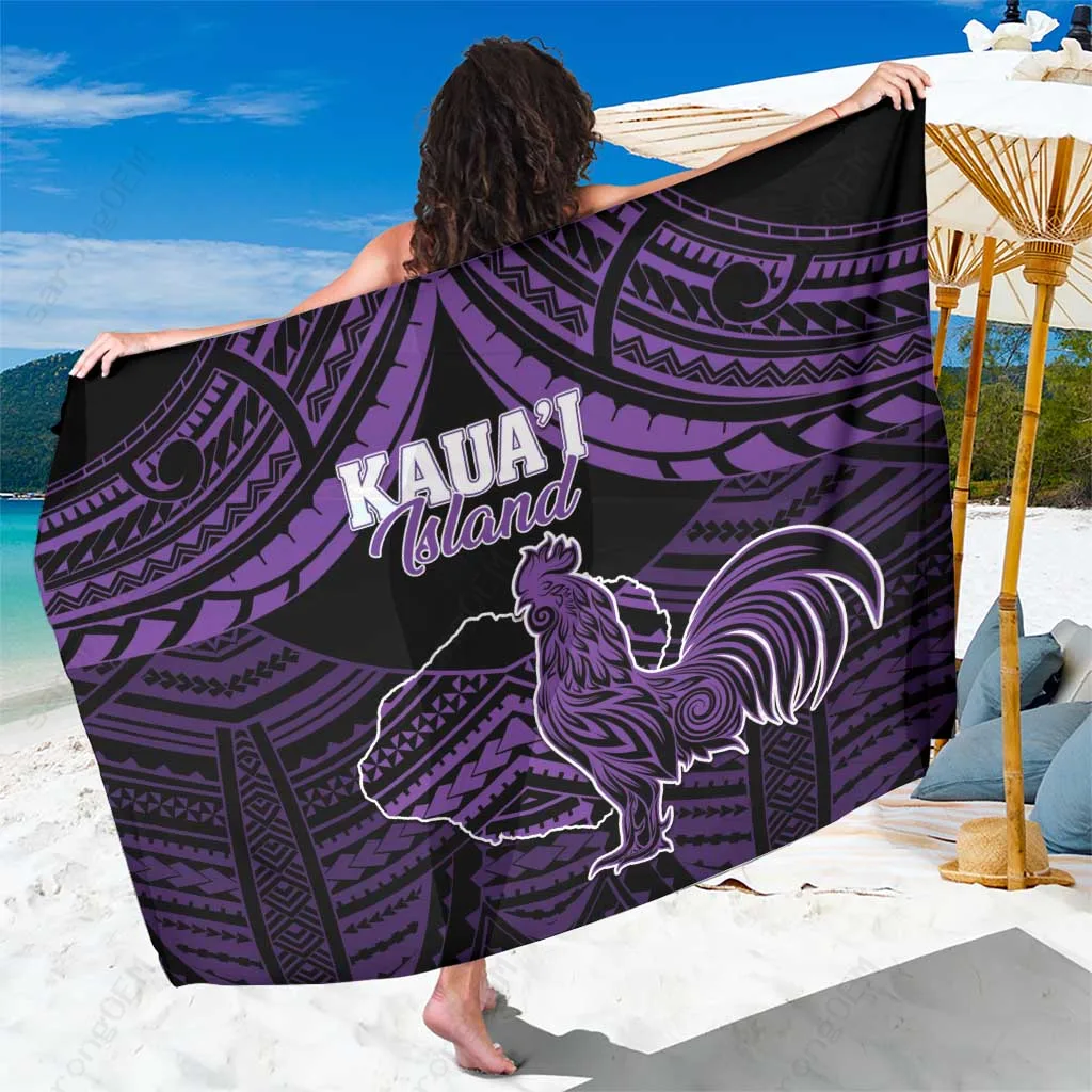 Black Tribal Rooster Geometric Print Sarong Hawaii Island Beach Wrap Pareo Wholesale - related