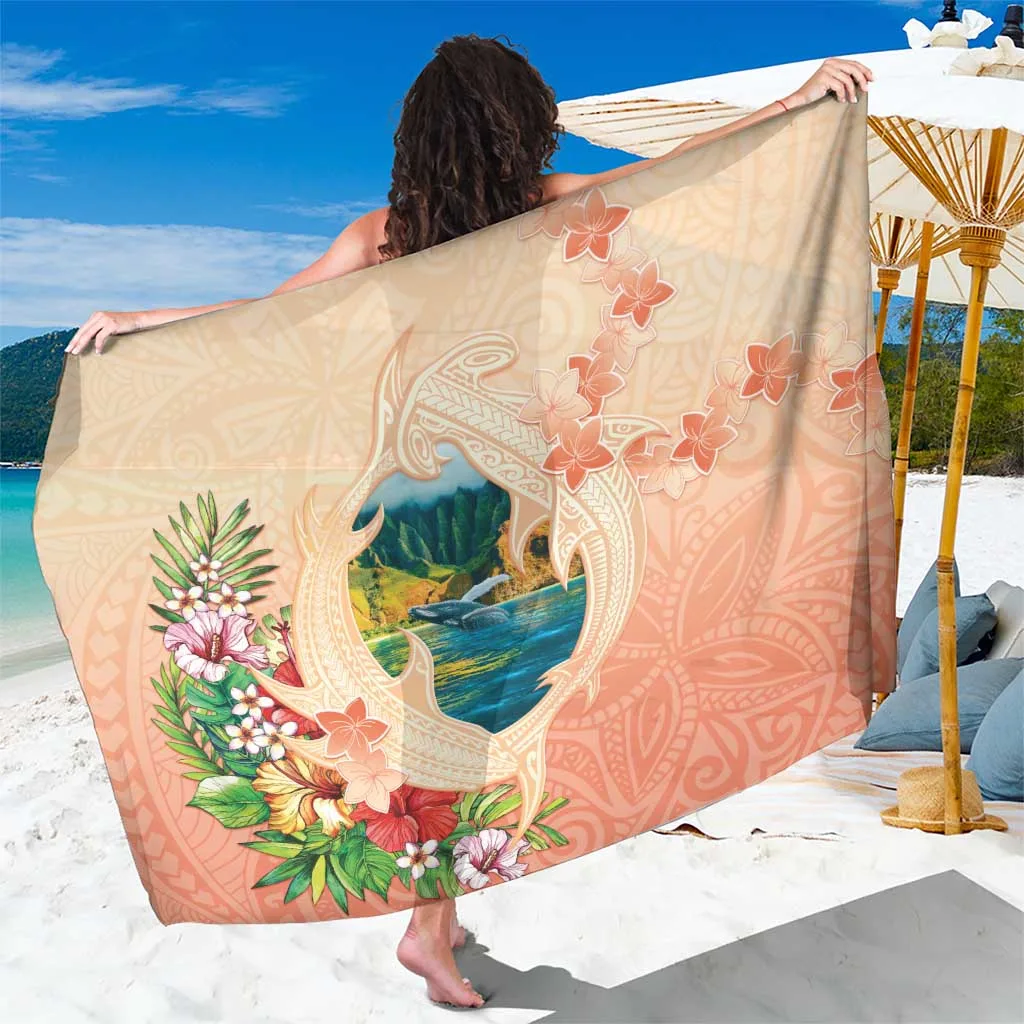 Blue-Green Hawaii Kauai Na Pali Coast Landscape Print Sarong Tropical Beach Wrap Pareo for Resort Wholesale - main view