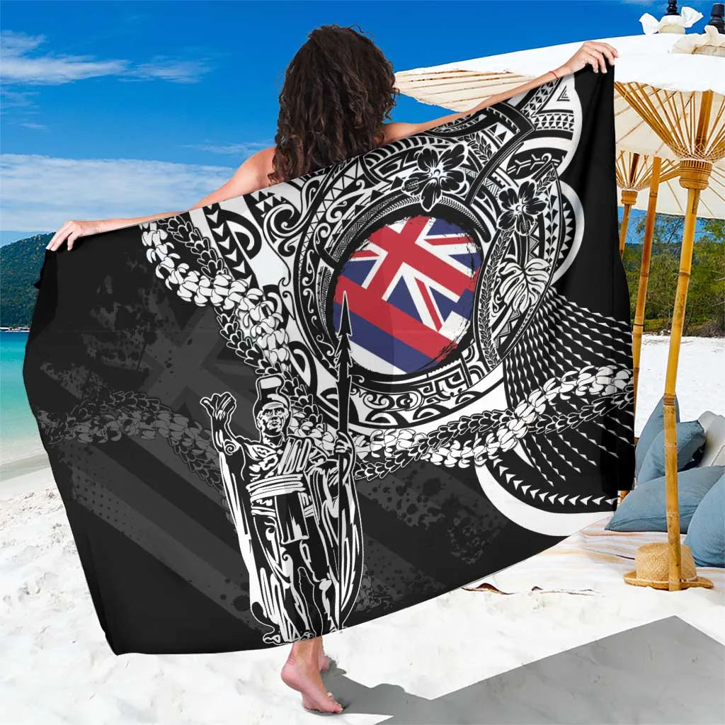 Red Hawaii King Flag Maile Lei Hibiscus Print Sarong Polynesian Tropical Beach Wrap Pareo for Resort Wholesale - related